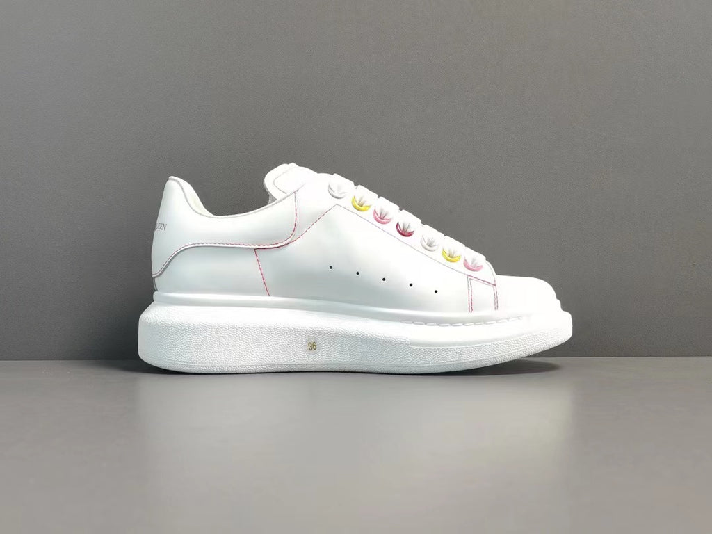 Alexander McQueen Larry Oversized Sneakers in White/Rainbow — UFO No More